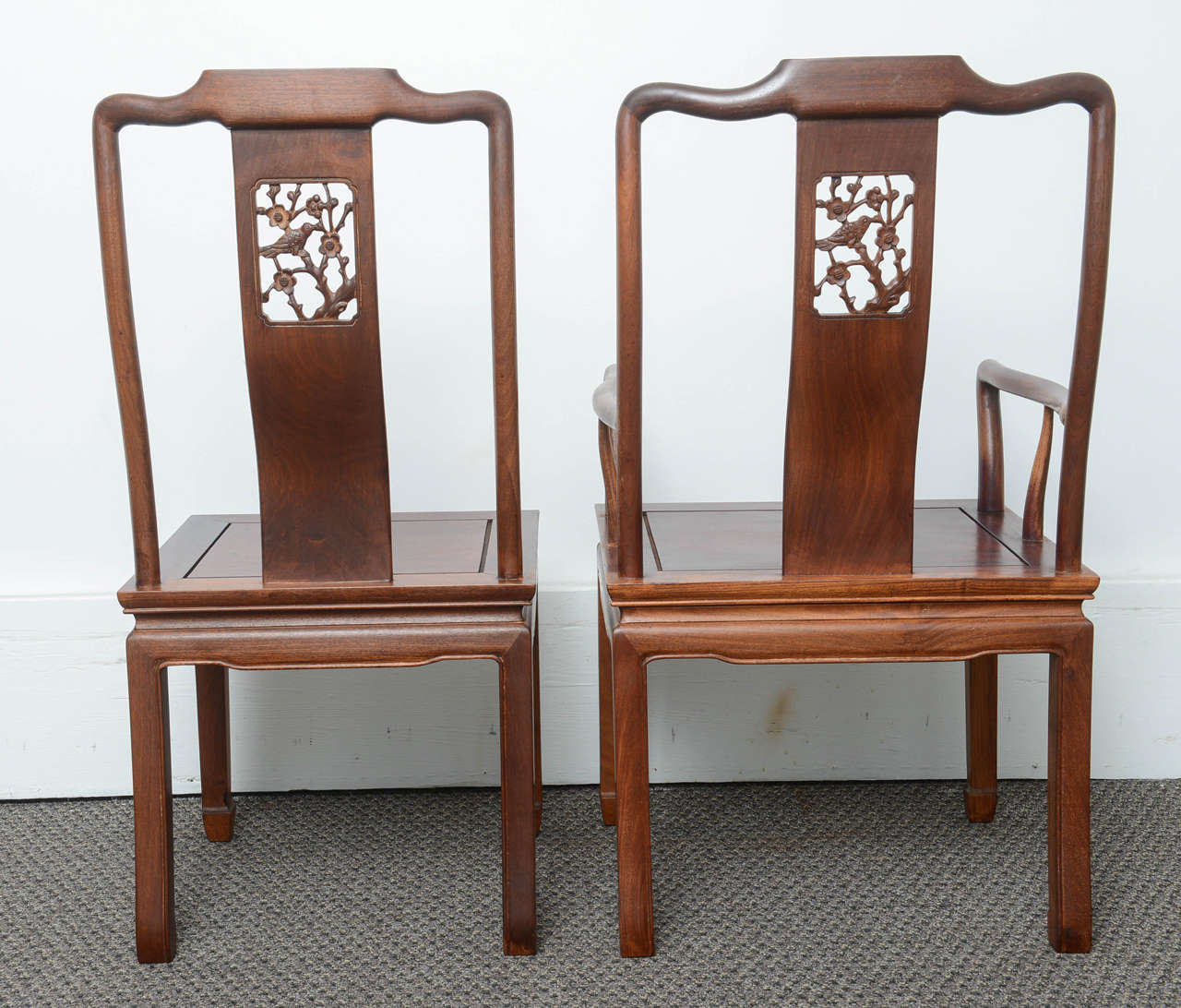 20th Century Set of Eight Vintage Dining Chairs in the Asian Antique Style