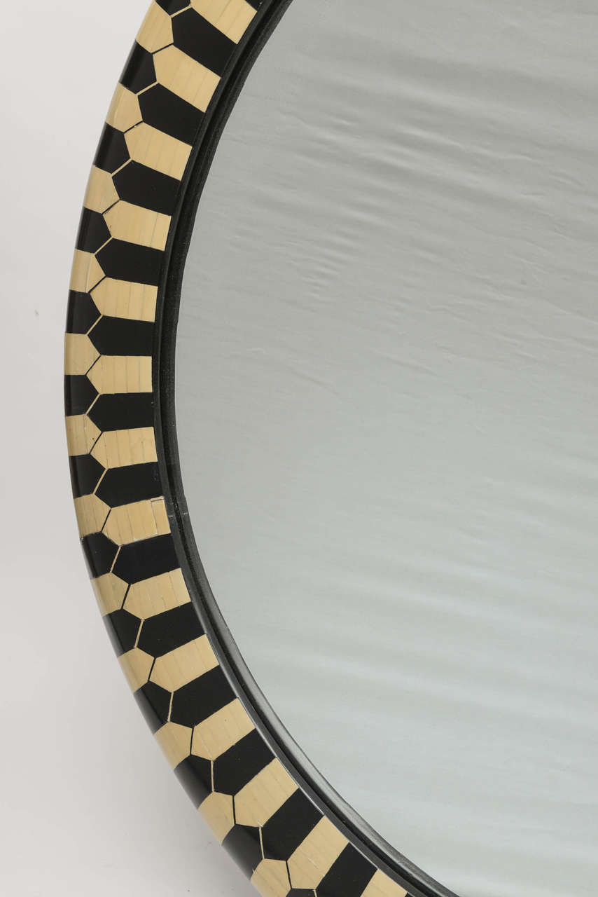 American Inlaid Wood Wall Mirror