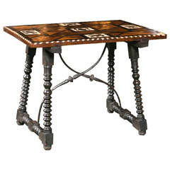 Spanish Rosewood and Bone Low Table