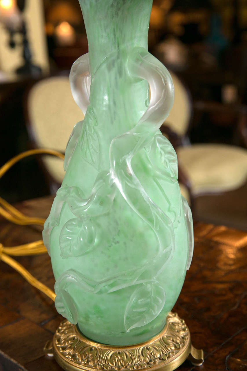 Early 20th Century Steuben Vase, Turned Lamp
