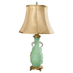 Steuben-Vase, gedrechselte Lampe
