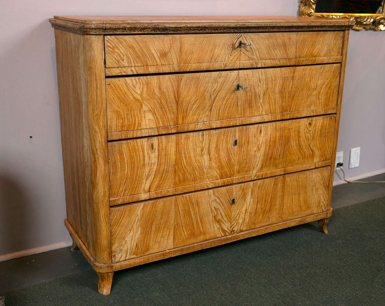 Wood Scandinavian Faux-Grained Chest