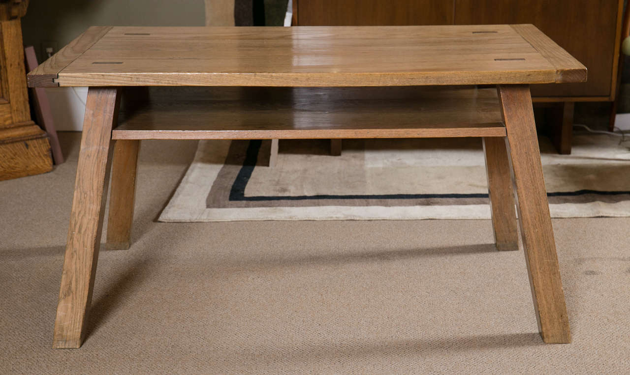 An elm table by English Arts & Crafts furniture maker Stanley Webb Davies of the Cotswold School.