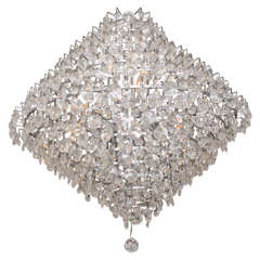 Mid-Century Austrian Crystal Chandelier Named the  "Flying Saucer"