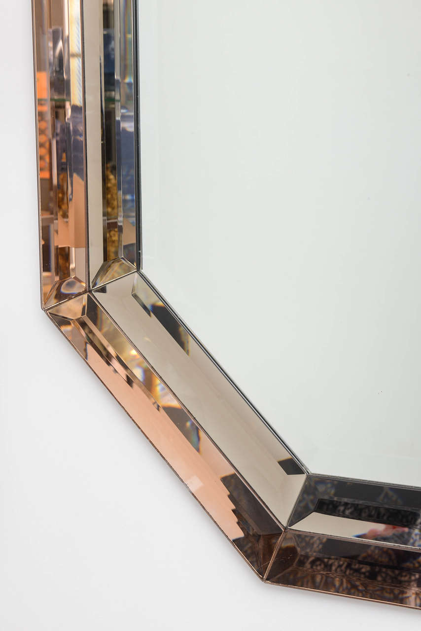 Mid-Century Modern Mid-Century Octagonal Tri-Colored Mirror:  American 1970s