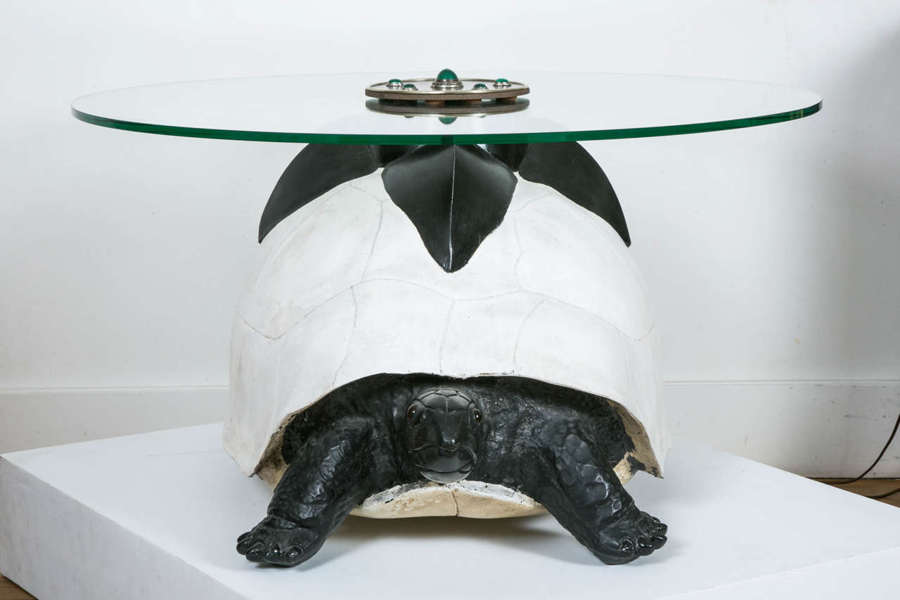 Tortoise Coffee Table with Glass Top, 1970-1980 by Anthony Redmile
