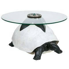 Vintage Tortoise Coffee Table with Glass Top, 1970-1980 by Anthony Redmile