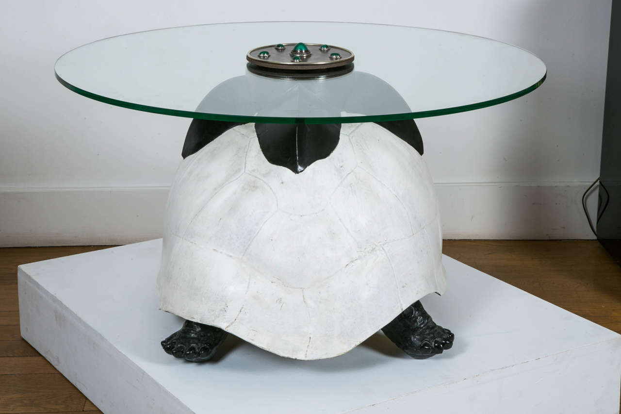 Tortoise Coffee Table with Glass Top, 1970-1980 by Anthony Redmile 1