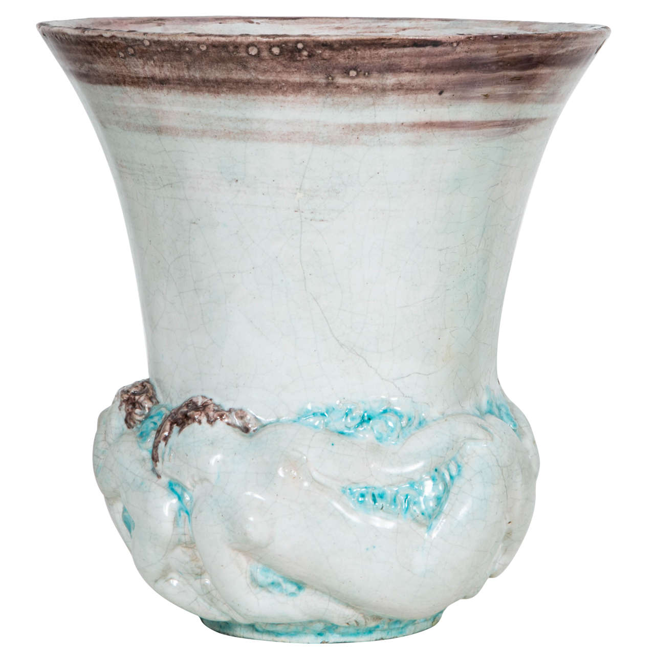 Stoneware "Twilight" Vase, 1930s by Edouard Cazaux For Sale