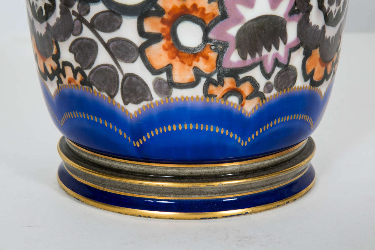 Enameled Enamelled Sevrees Porcelain Vase by Henri PATOUT, 1926