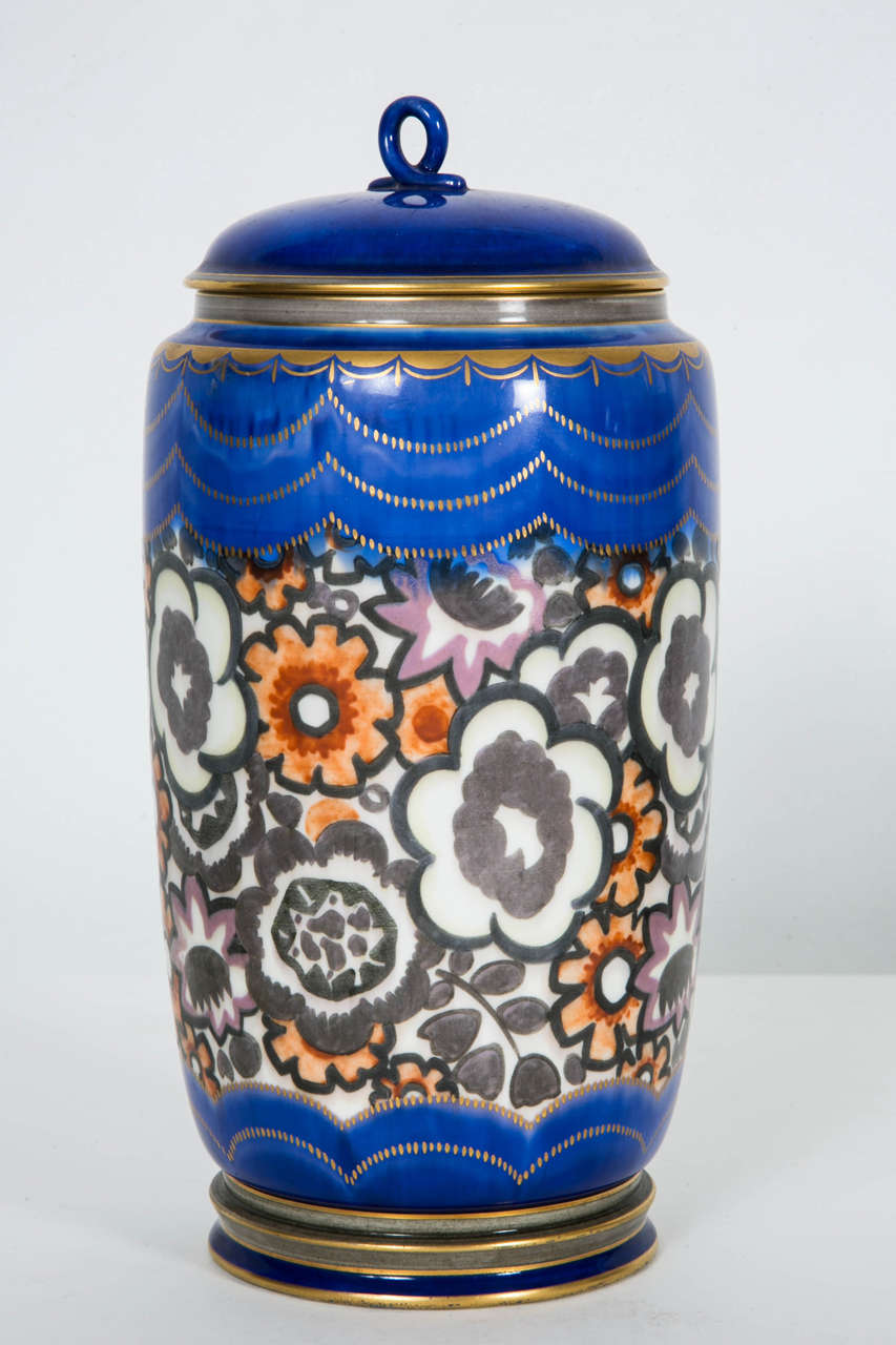 Early 20th Century Enamelled Sevrees Porcelain Vase by Henri PATOUT, 1926