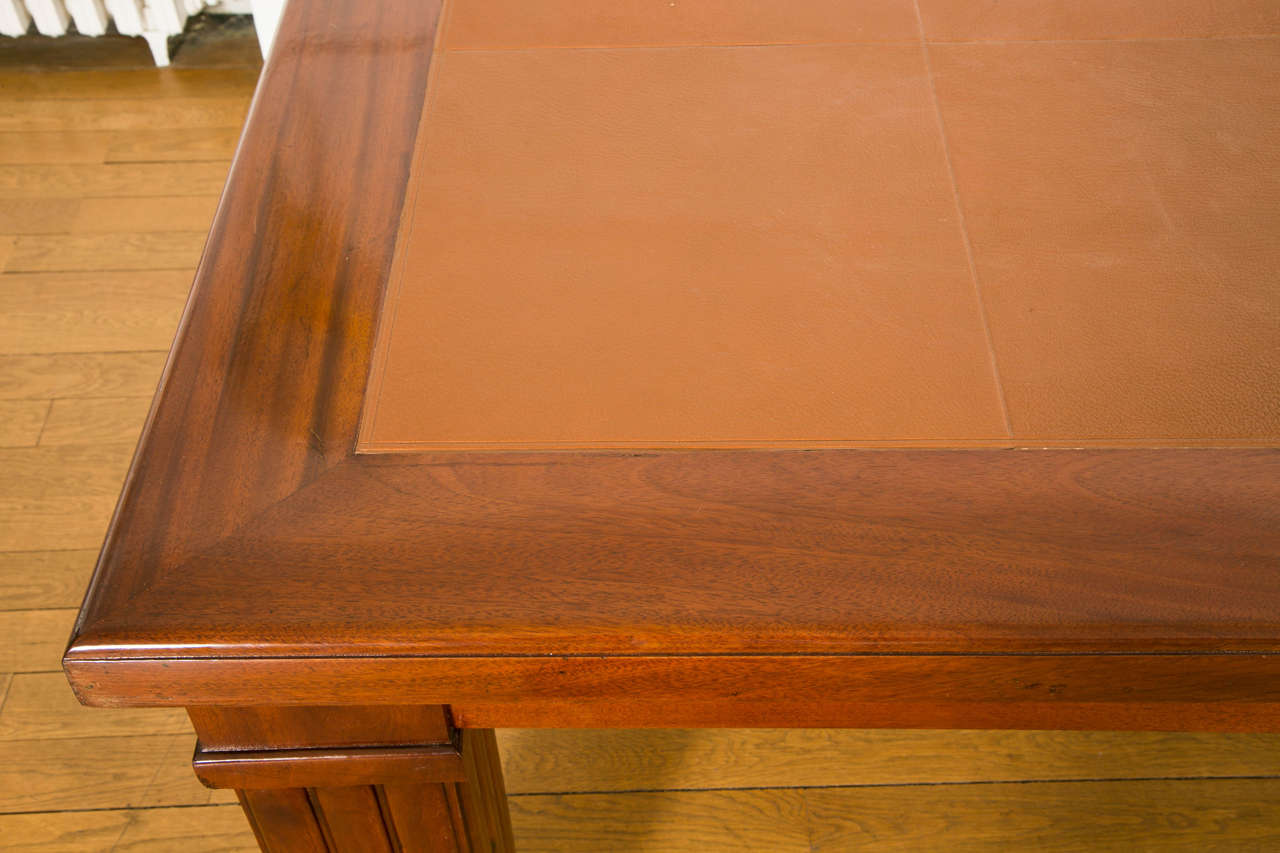 Large Mahogany Table with Leather-Top by Louis Sue and André Mare 1