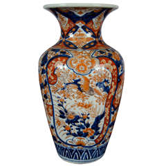 Tall Japanese Imari Flared Neck Vase