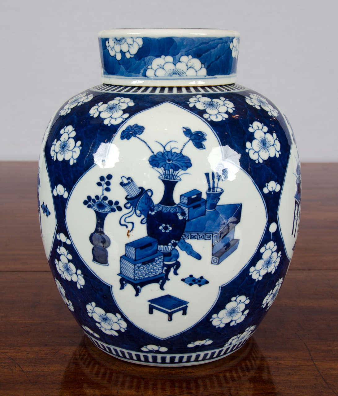 Chinese Blue and White Lidded Ginger Jar 1
