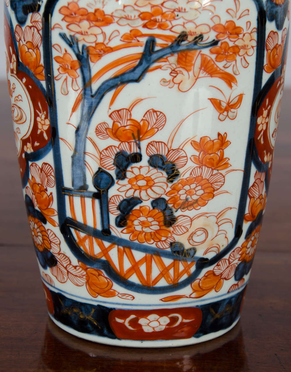 Pottery Pair of Japanese Imari Column Shaped Vases