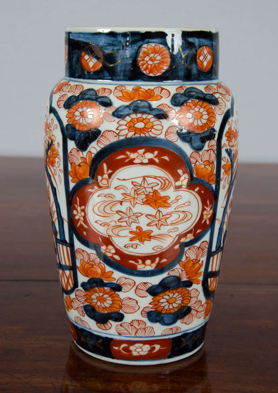 Pair of Japanese Imari Column Shaped Vases 4