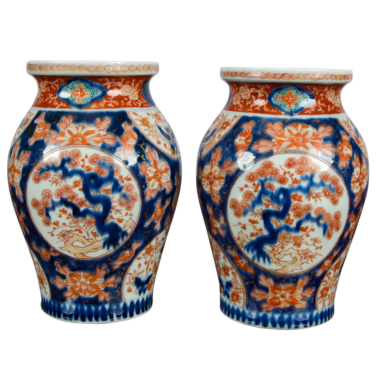 Pair of Japanese Imari Vases