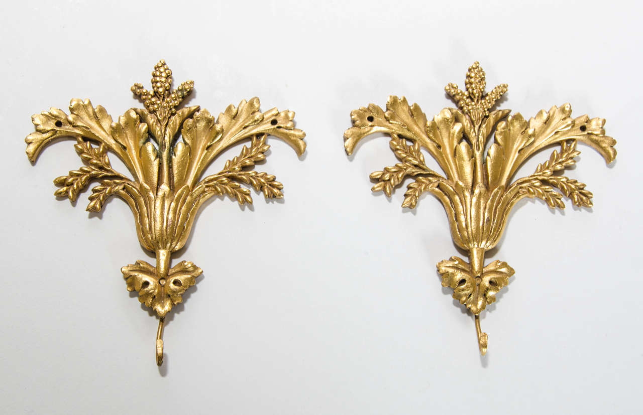 A pair of French picture Hooks or miniature hangings. circa 1840.