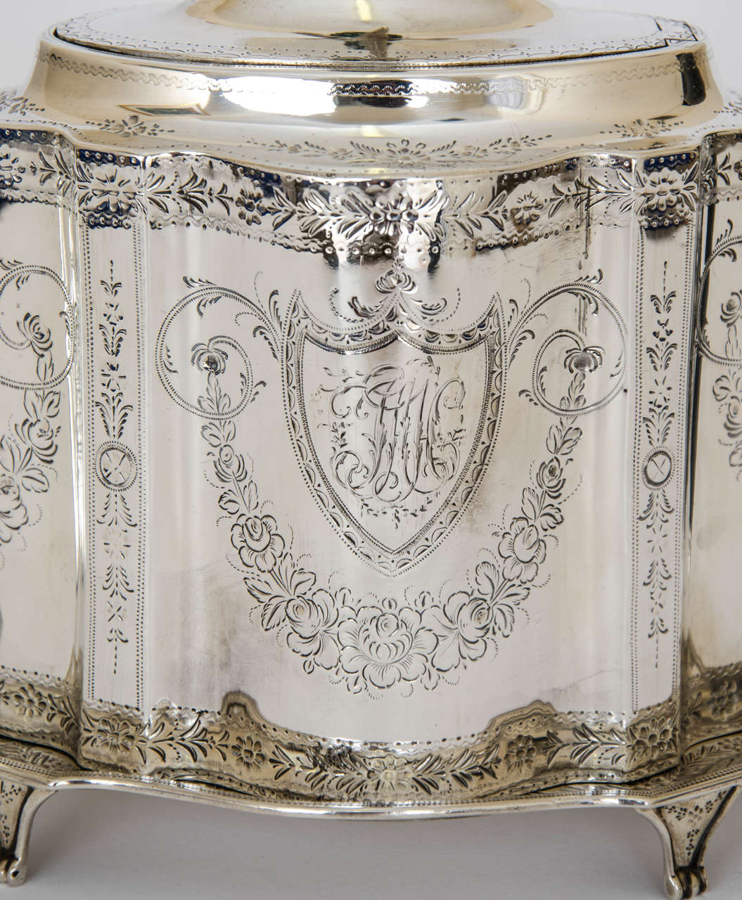English George III Antique Silver Teapot and Stand
