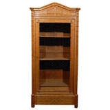 Antique French Birdseye Maple Vitrine with Faux Bamboo Details