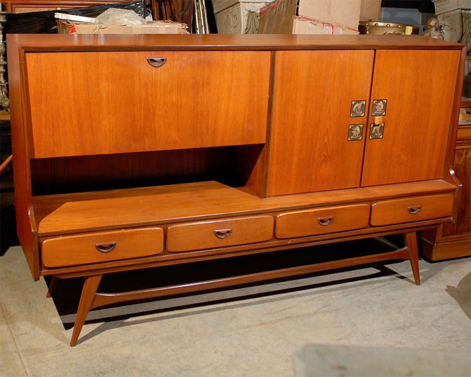 Danish Modern Server with Drop-down Dry Bar