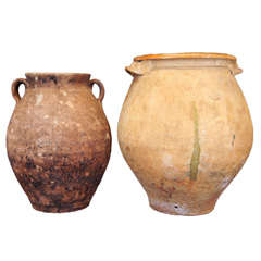 Antique A Pair of Salt Glazed Dordogne Canning Vessels