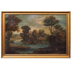 Allegorical Scene in Italy painted on canvas