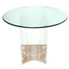American Plexiglass and Round Glass Top Table, 1970s