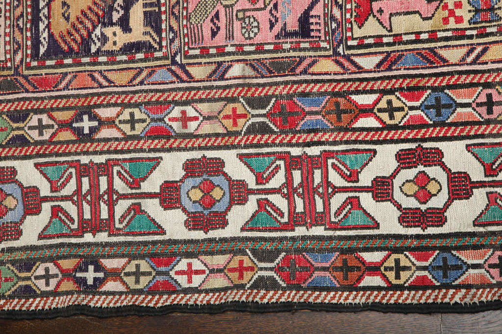 Peruvian Wool Rug with Incan Glyphs 2