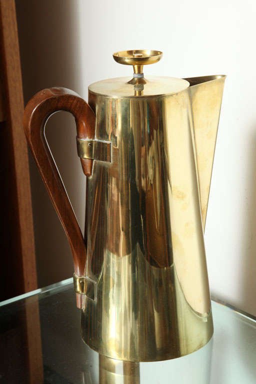 American Tommi Parzinger Brass Coffee Pot, 1960s