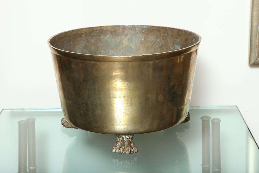 English Brass Claw Foot Planter