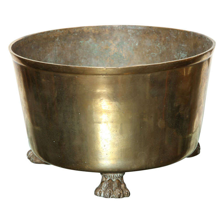 English Brass Claw Foot Planter