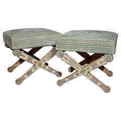 Pair of Maison Jansen X Benches - Footstools