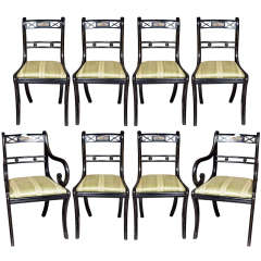 Set of Eight Sable Leg Dining Room Chairs