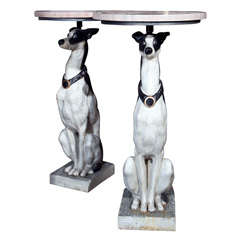 Pair of Greyhound Pedestals