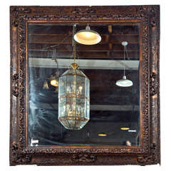 Antique Gilt and Mahogany Over the Mantle Mirror