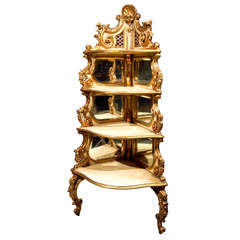 Continental Style Corner Shelf Etagere by Maison Jansen