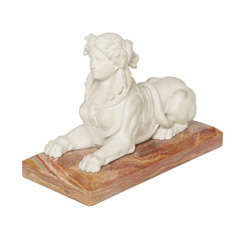 Composite Marble Sphinx on Marble Base