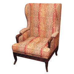 French Walnut Wing Chair
