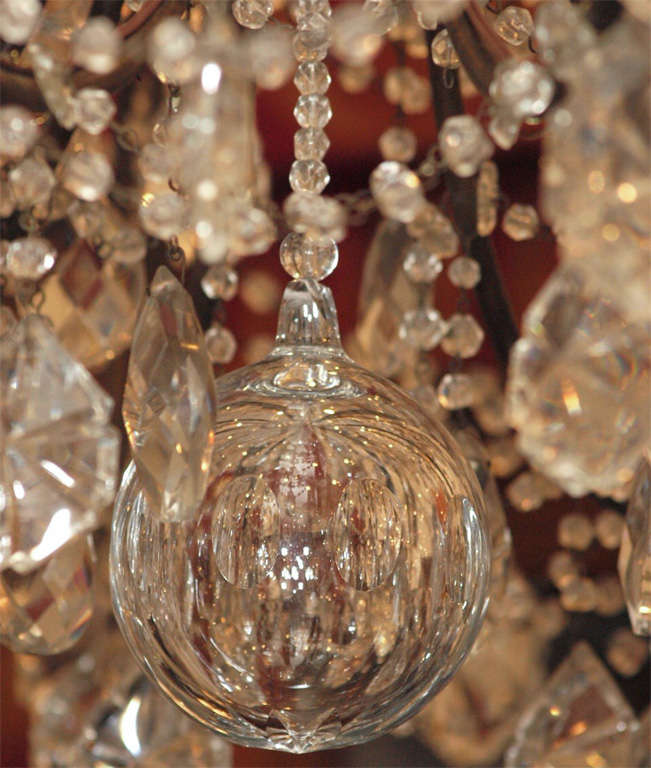 Spanish Giltwood And Crystal Chandelier 1
