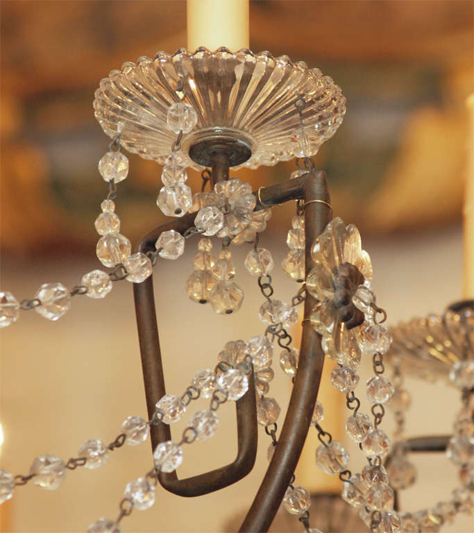Spanish Giltwood And Crystal Chandelier 3
