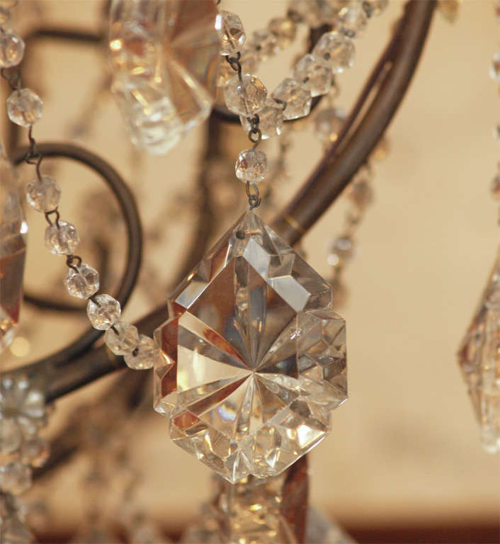 Spanish Giltwood And Crystal Chandelier 4
