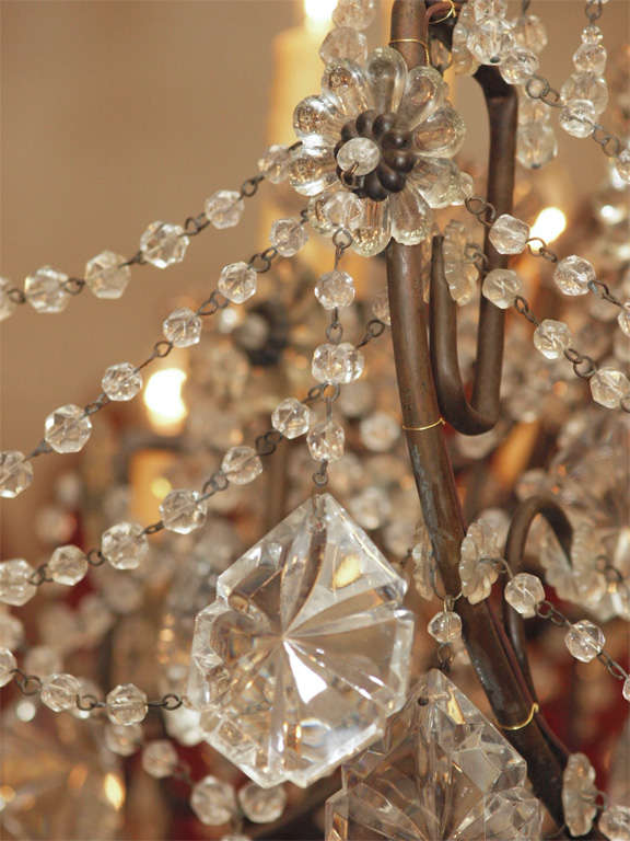 Spanish Giltwood And Crystal Chandelier 5