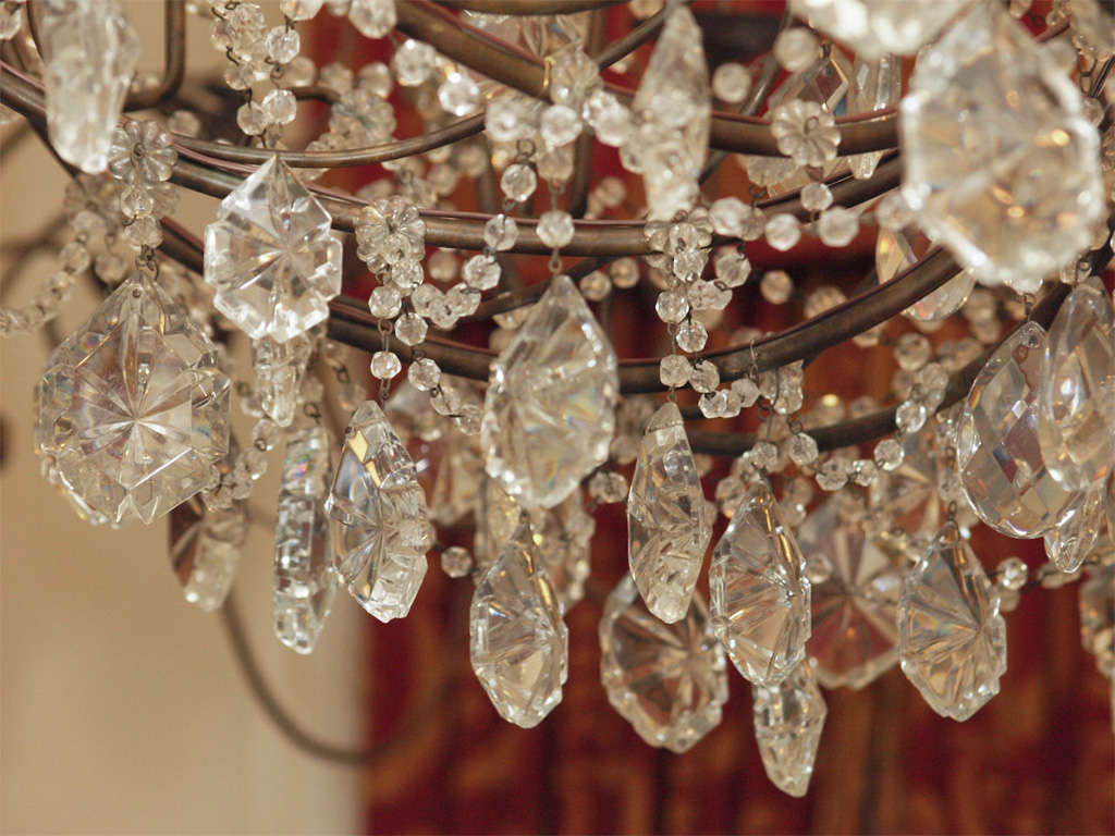 Spanish Giltwood And Crystal Chandelier 6