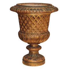French Carved Gilt Wood Urn