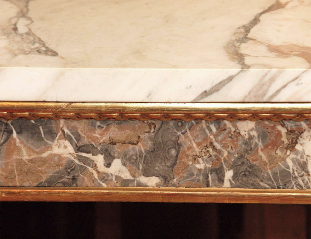 Pair Of  Marble Inlaid Italian Console Tables For Sale 1