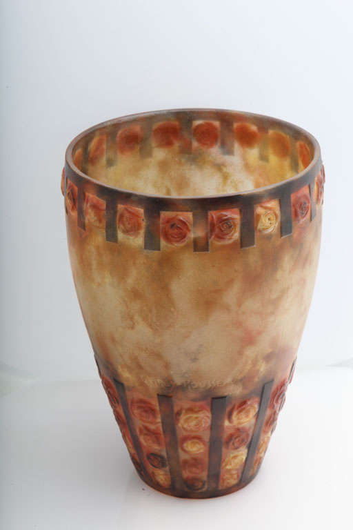 Rare G. Argy Rousseau Vase Titled "Roses"