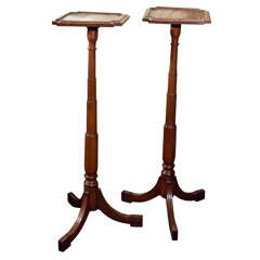 Pair  Of Directoire Mahogany Candle Stands