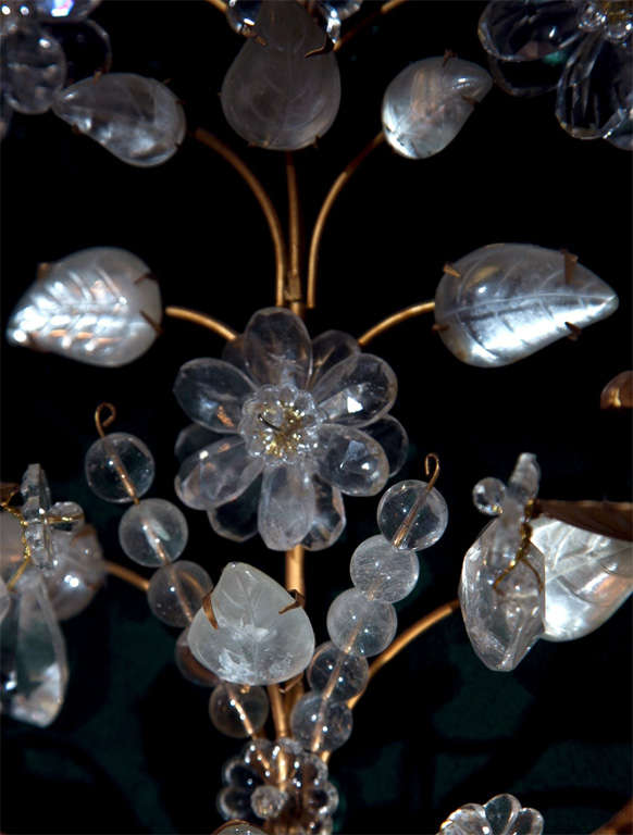 Pair 2 Light Rock Crystal Wall Sconces For Sale at 1stdibs