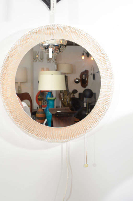 Lighted Lucite Framed Mirror after Kalmar